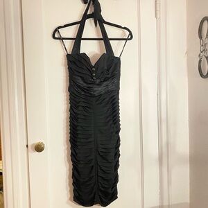Betsey Johnson ruched black dress